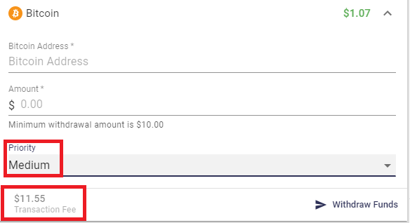 bitcoin transaction fee