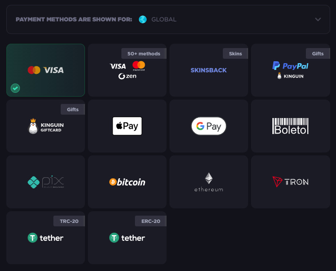 Ggdrop Payment Methods